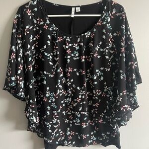 Elle Black Floral Blouse